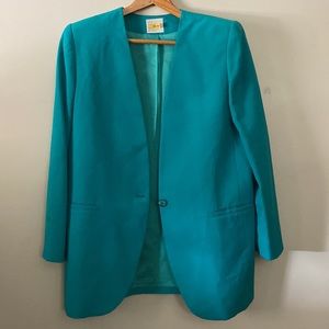 Good Work | Vintage Women’s Padded Teal Business Suit Jacket Blazer